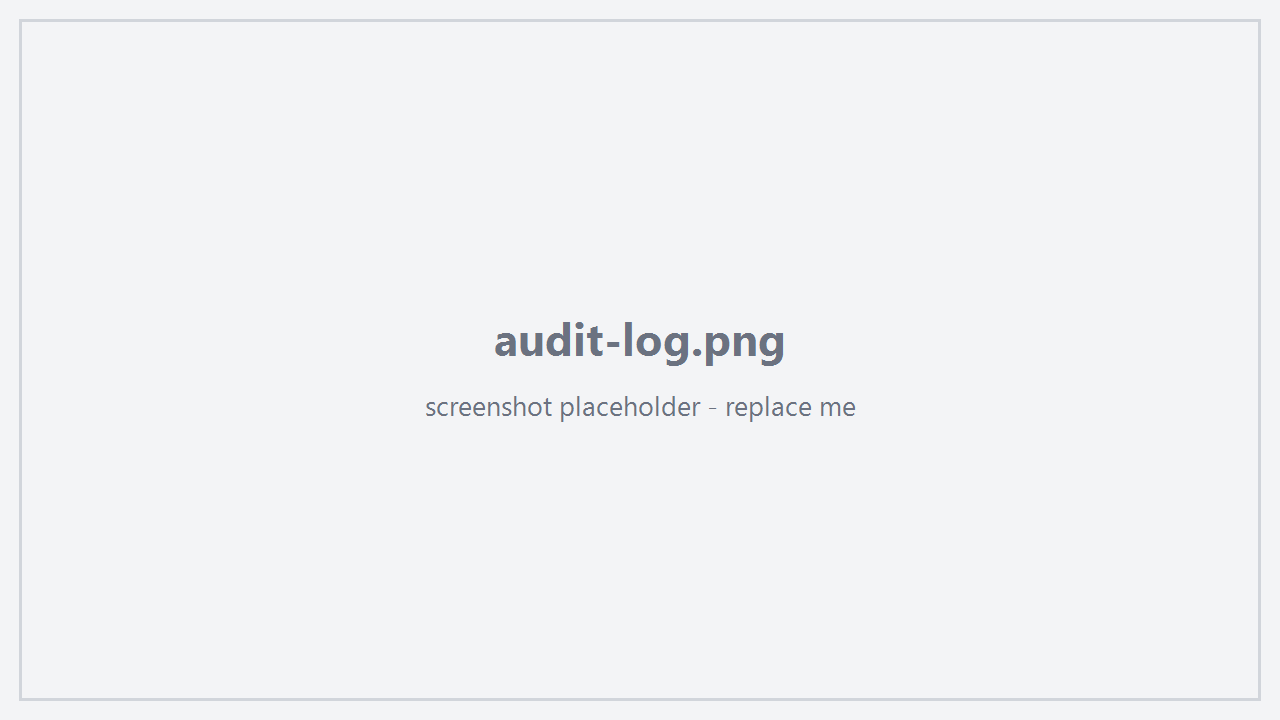 Audit log with before/after diff