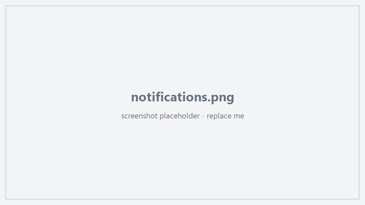 Notifications bell and dropdown